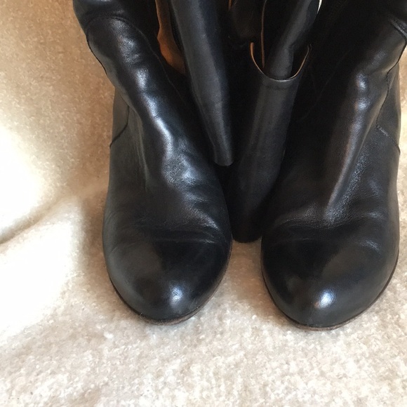 Vera cuoio boots 3 inch heel black leather Sz 8 - Picture 8 of 8